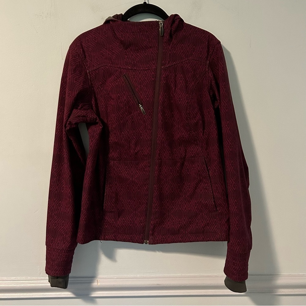 Columbia Plume Purple Side-Zip Fleece Windbreaker Hooded Jacket Size Medium